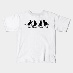 Un Deux Trois Cat Tshirt,Cat Tee, Gifts for Cat Lovers, Cat Lady Gift Kids T-Shirt